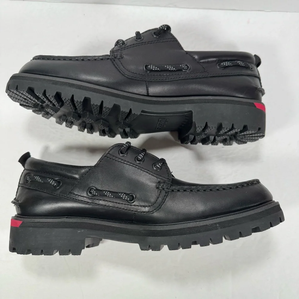 Herschel Supply Co Authentic Original 3-Eye Waterproof Black Boat Shoe Men 7.5